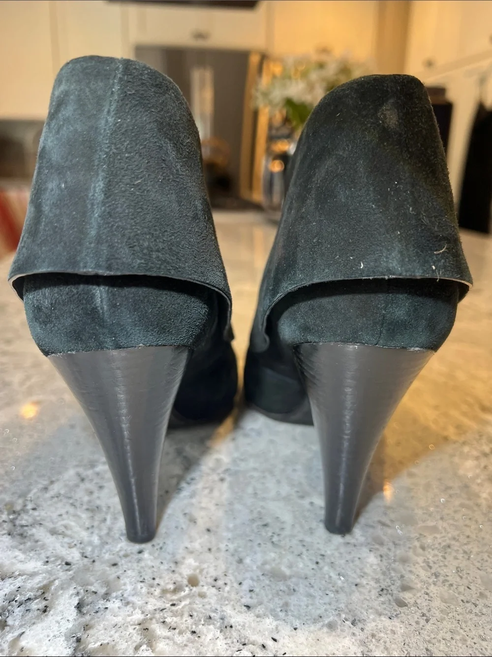 Via Spiga Suri Black Suede Foldover Cuff Ankle Booties - Size 8 EUC